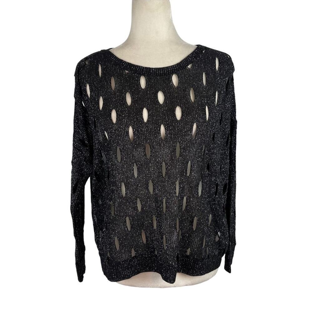Generation Love Metallic Shimmer Glitter Cut Out Pullover Sweater Jumper XS/S